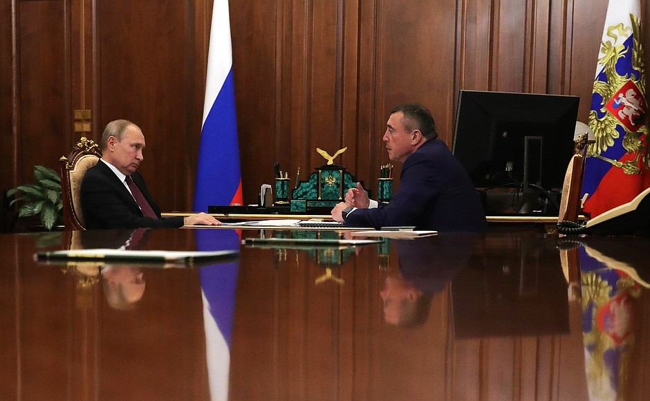 With Acting Governor of Sakhalin Region Valery Limarenko.