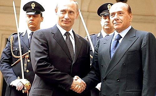President Putin with Italian Prime Minister Silvio Berlusconi.