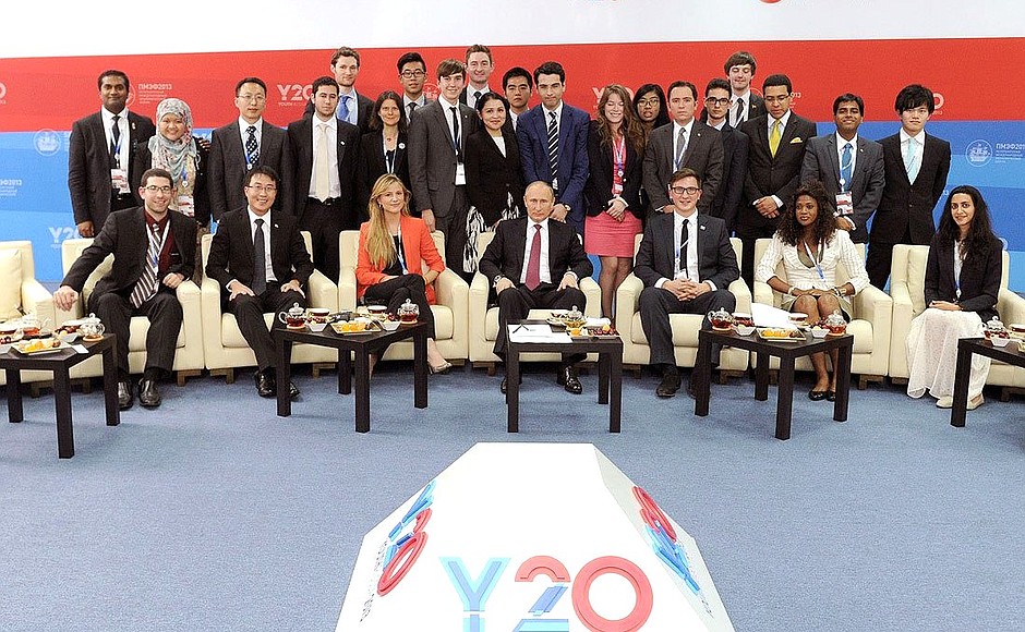 With G20 Youth Summit participants.