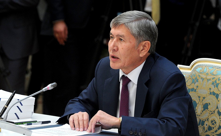 Supreme Eurasian Economic Council meeting. President of Kyrgyzstan Almazbek Atambayev.