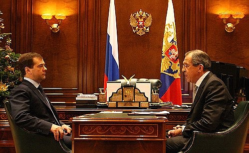 С Министром иностранных дел Сергеем Лавровым.