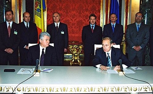 Совместная пресс-конференция с Президентом Молдавии Владимиром Ворониным.