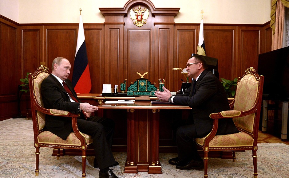 With Agriculture Minister Nikolai Fedorov.