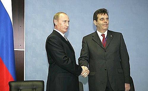 With Prime Minister of Serbia Vojislav Kostunica.