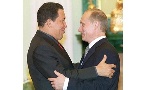 President Putin with Venezuelan President Hugo Chavez.
