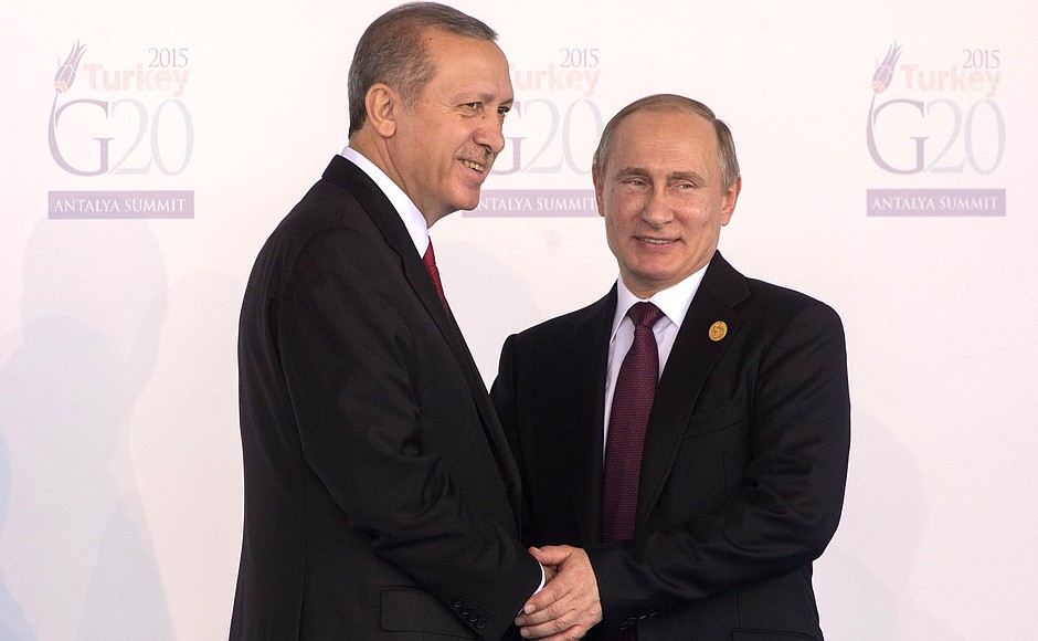 Prior to G20 summit. With President of Turkey Recep Tayyip Erdogan.