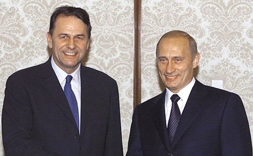 President Putin with Jacques Rogge, President of the International Olympic Committee.