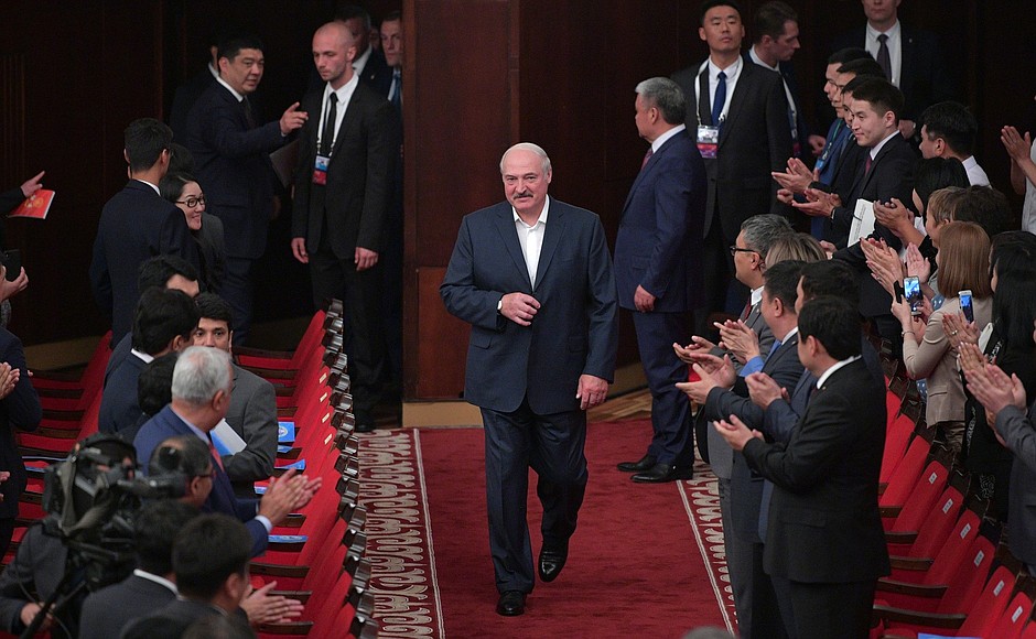 President of Belarus Alexander Lukashenko before the gala concert to mark the SCO Council of Heads of State meeting.