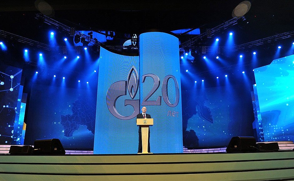 Gala evening celebrating Gazprom’s 20th anniversary.