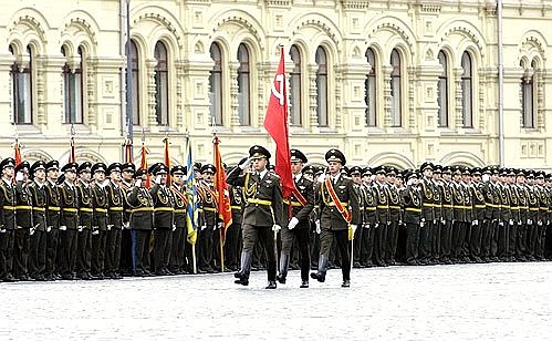 Military parade celebrating the 59th anniversary of victory in the Great Patriotic War.