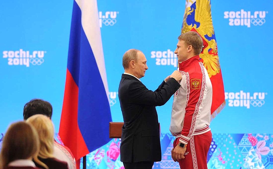 The Order of Friendship is awarded to Olympic bobsleigh champion Dmitry Trunenkov.