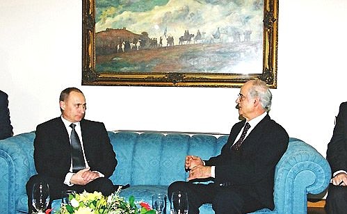 President Putin with Apostolos Kaklamanis, speaker of the Greek Parliament.