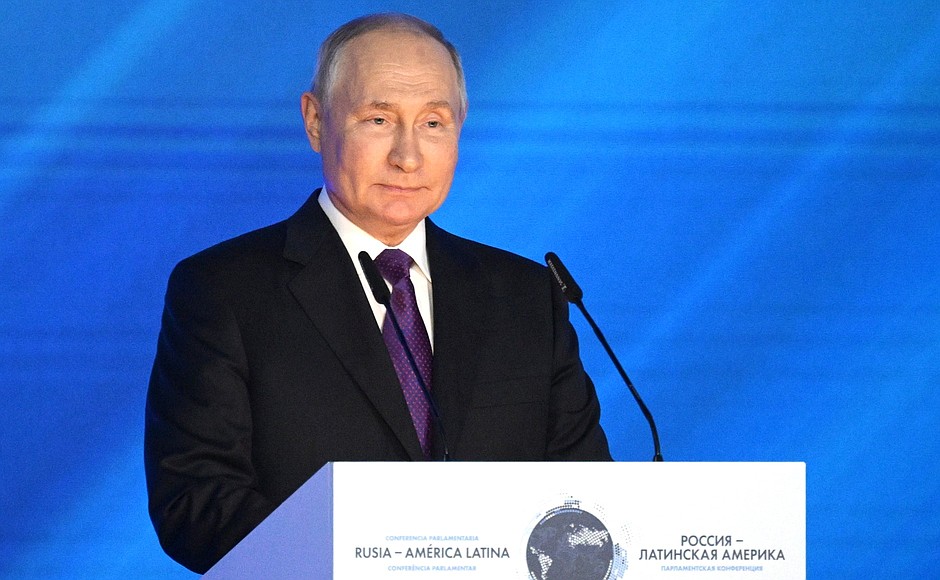 Vladimir Putin spoke at the opening of the Russia-Latin America International Parliamentary Conference.