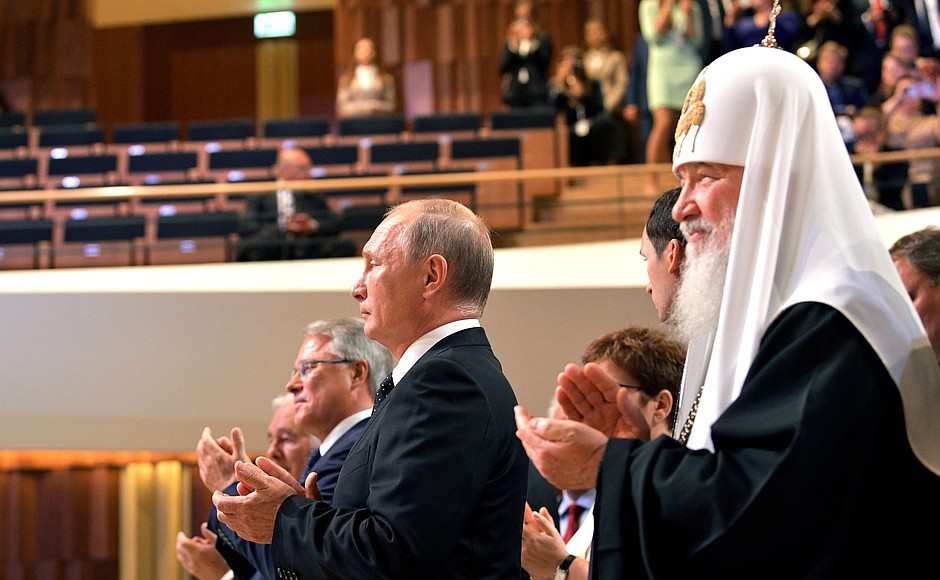 На торжественной церемонии вступления Сергея Собянина в должность мэра Москвы.