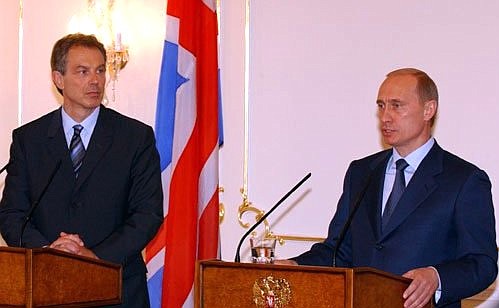 A press conference following President Putin\'s talks with British Prime Minister Tony Blair.