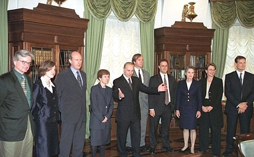 Vladimir Putin meeting with representatives of the leading American media in Russia.