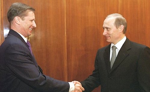 President Putin with Defence Minister Sergei Ivanov.