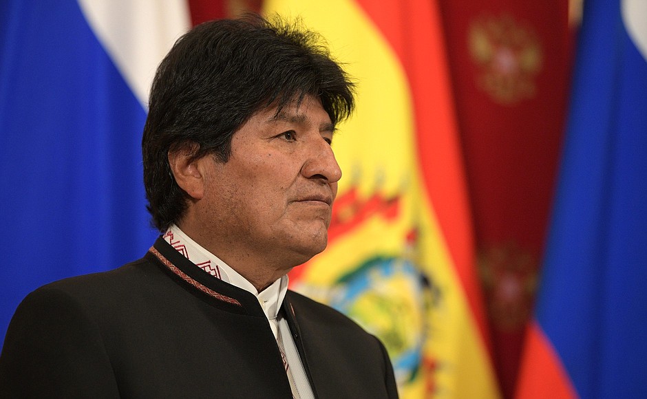 Following Russian-Bolivian talks. President of the Plurinational State of Bolivia Evo Morales.