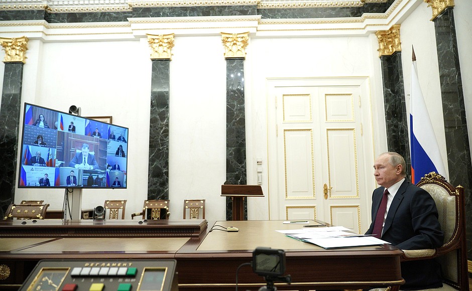 Meeting on socio-economic development of Crimea and Sevastopol (via videoconference).