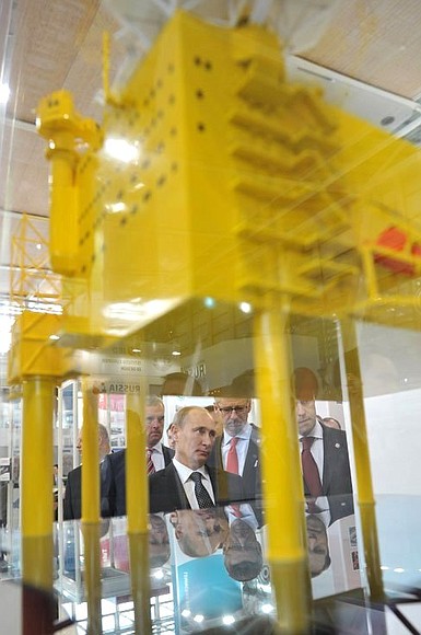 At the Russian pavilion at the Hannover Messe 2013.