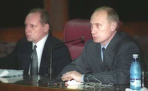 President Putin at a news conference.