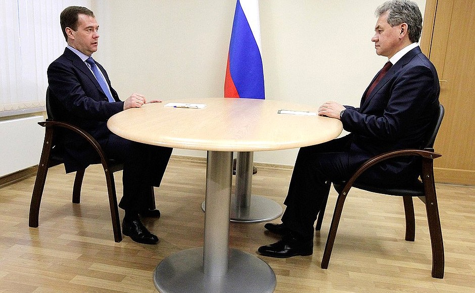 With Emergency Situations Minister Sergei Shoigu, appointed new Moscow Region Governor.
