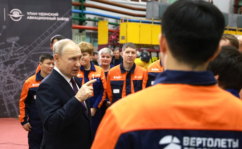 During a conversation with Ulan-Ude Aviation Plant workers.