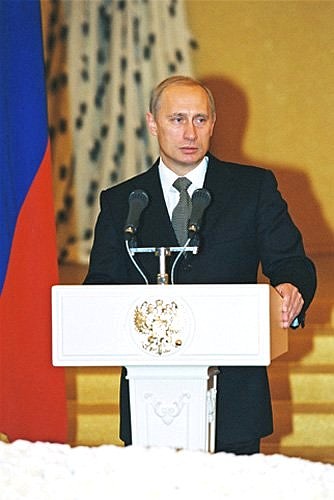 President Putin speaking at the state reception on the Day of Russia national holiday.