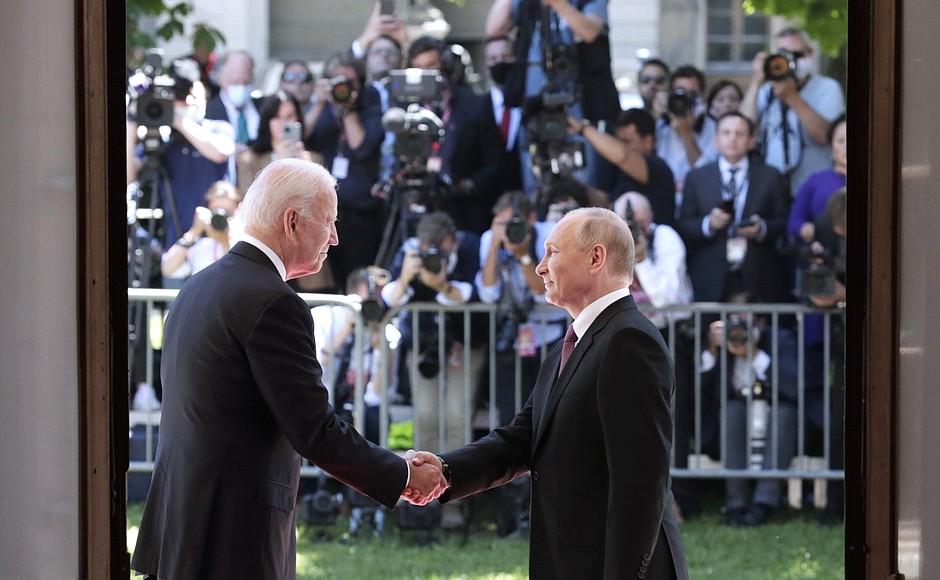 With President of the United States of America Joseph Biden before Russian-US talks.