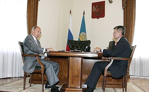 With Astrakhan Region Governor Alexander Zhilkin.