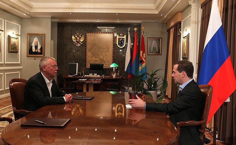With head of the Republic of Karelia Andrei Nelidov.