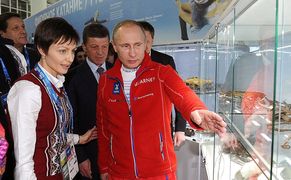 During a visit to the Russian Olympic Team Fans House.