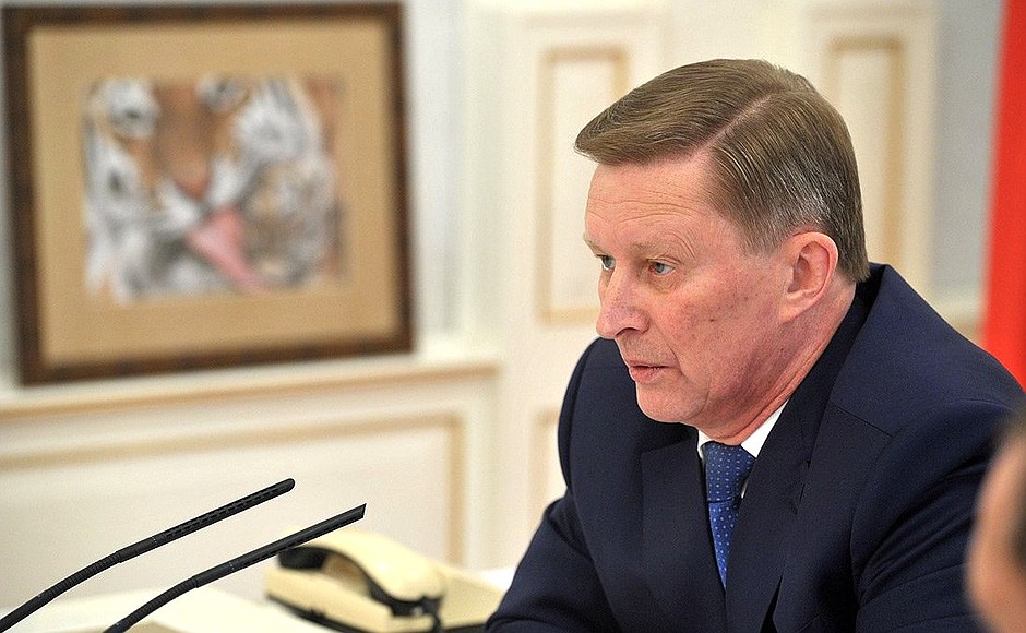 Chief of Staff of the Presidential Executive Office Sergei Ivanov at a meeting on conservation of Siberian tigers.