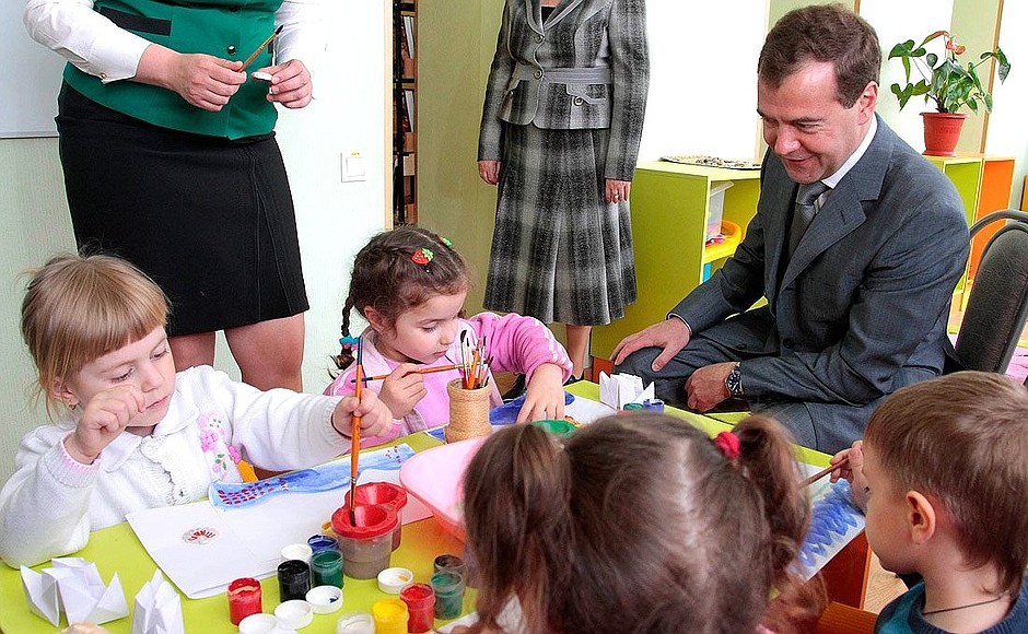 During a visit to the Nikolai Semashko children's therapeutic facility.