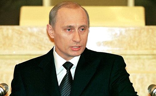 President Putin delivering address to the Federal Assembly.