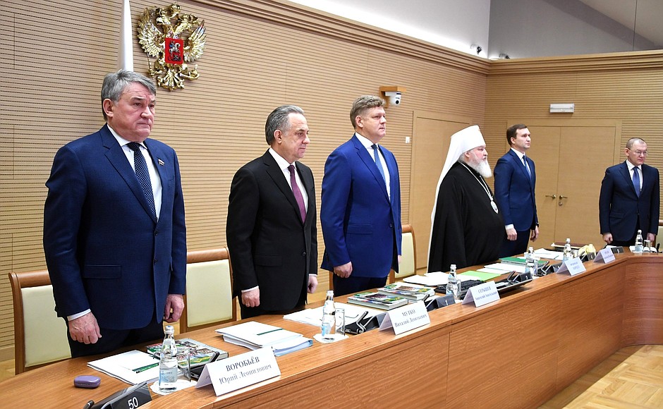 Перед началом заседания Совета по делам казачества.