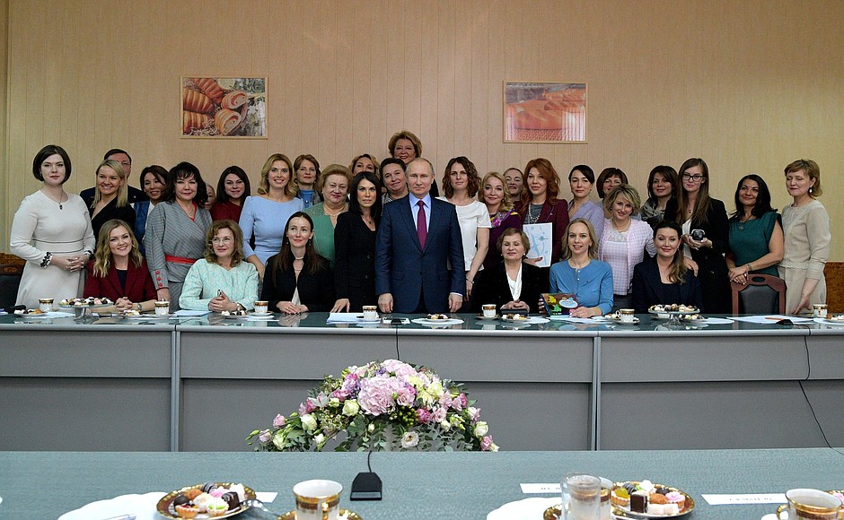 At the meeting with women entrepreneurs.