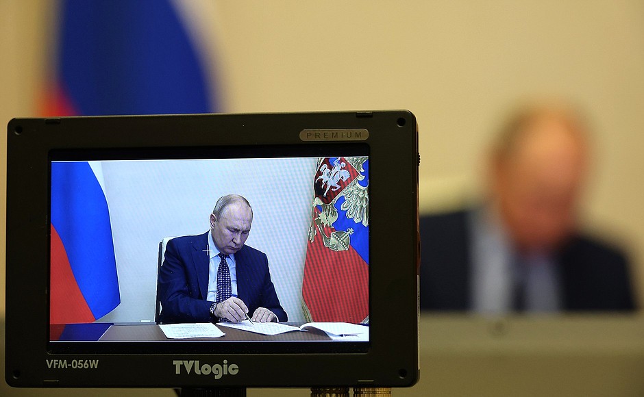 During the event to deliver new vehicles to Russian regions to upgrade their public transport systems (via videoconference).
