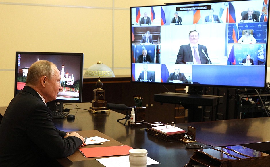 Meeting with Security Council permanent members (via videoconference).