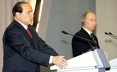 Joint press conference with Italian Prime Minister Silvio Berlusconi following Russian-Italian talks.