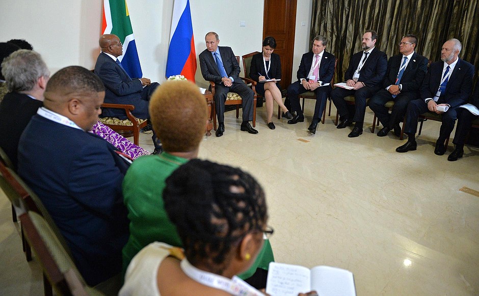Встреча с Президентом Южно-Африканской Республики Джейкобом Зумой.