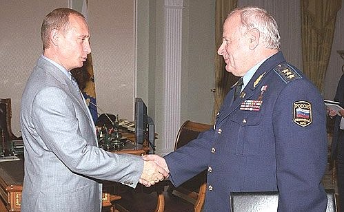 President Putin with Vladimir Mikhailov, Commander-In-Chief of the Russian Air Force.