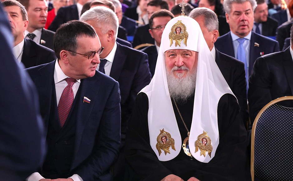 Before the Presidential Address to the Federal Assembly. Patriarch of Moscow and All Russia Kirill.