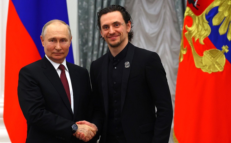 Ceremony for presenting state decorations. With Sergei Polunin, ballet dancer and Acting Rector of the Sevastopol Academy of Choreography and holder of the Presidential Prize.