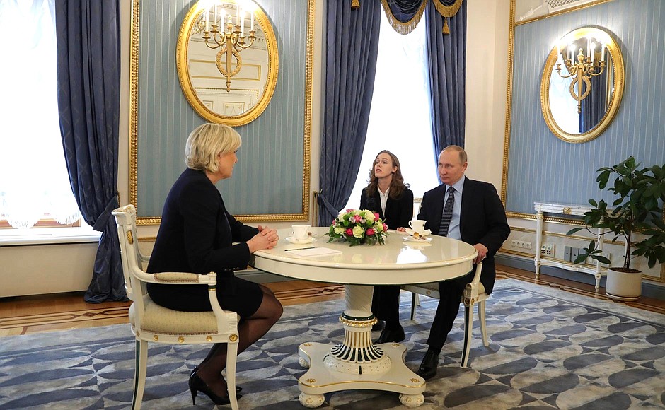 Meeting with Marine Le Pen, leader of the French National Front Party.