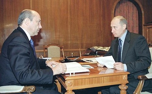 President Putin meeting with Foreign Minister Igor Ivanov.