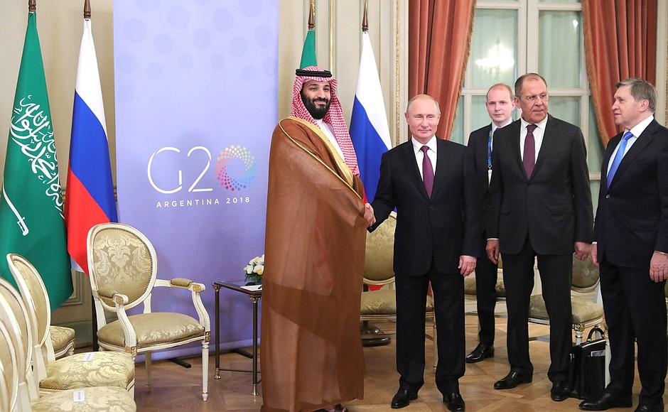 With Crown Prince and Defence Minister of Saudi Arabia Mohammad bin Salman Al Saud.
