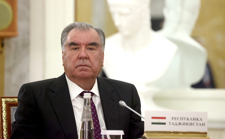 President of Tajikistan Emomali Rahmon at the informal meeting of CIS heads of state.