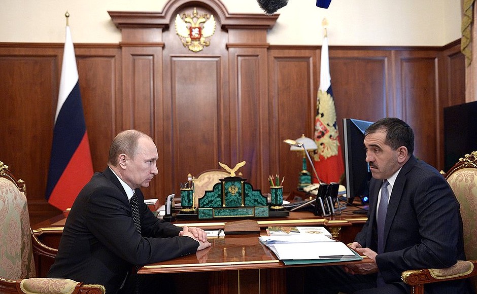 С Главой Республики Ингушетия Юнус-Беком Евкуровым.