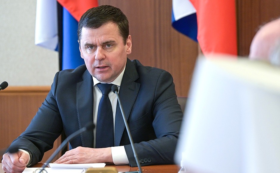 Помощник Президента Дмитрий Миронов в ходе заседание президиума Совета по делам казачества.
